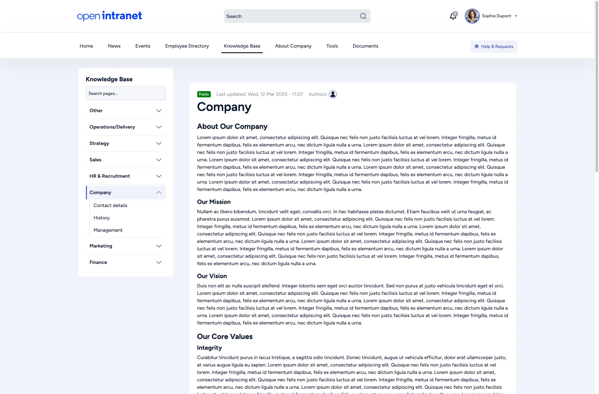 Knowledge Base article with sidebar navigation showing the book outline