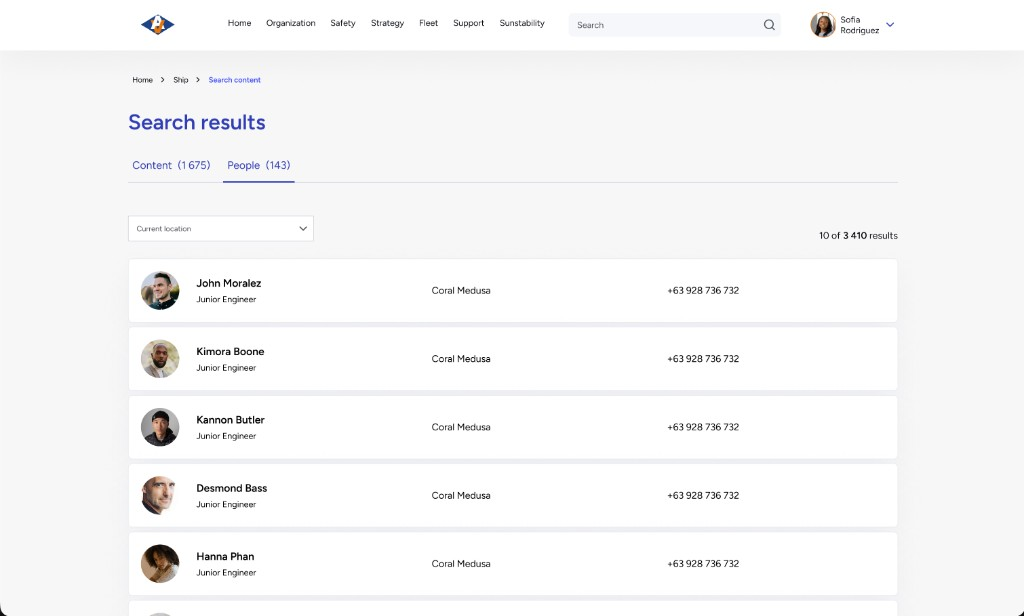 AVConnect people search with crew directory