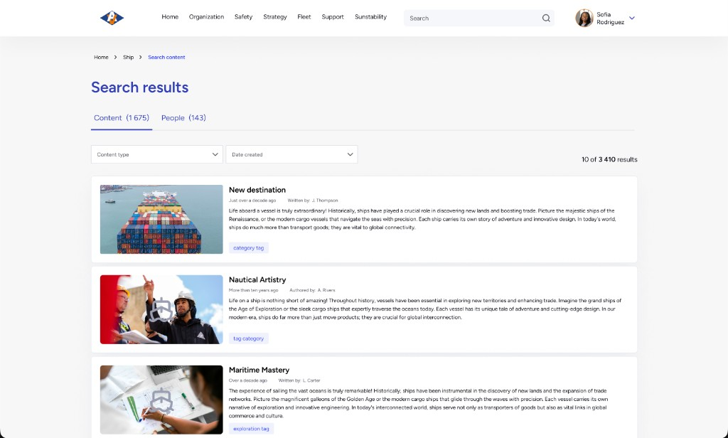 AVConnect content search results